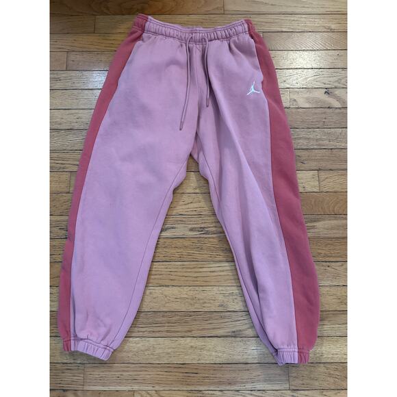 Womens Size M Air Jordan Pink Brooklyn Fleece Sweat Pants